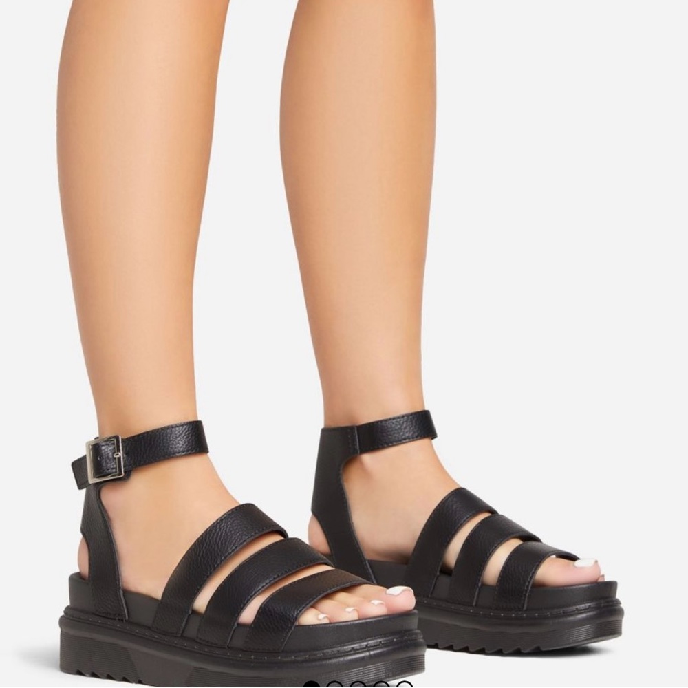 Black platform gladiator sandals